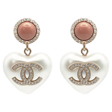 coco chanel heart earrings|coco chanel earrings for sale.